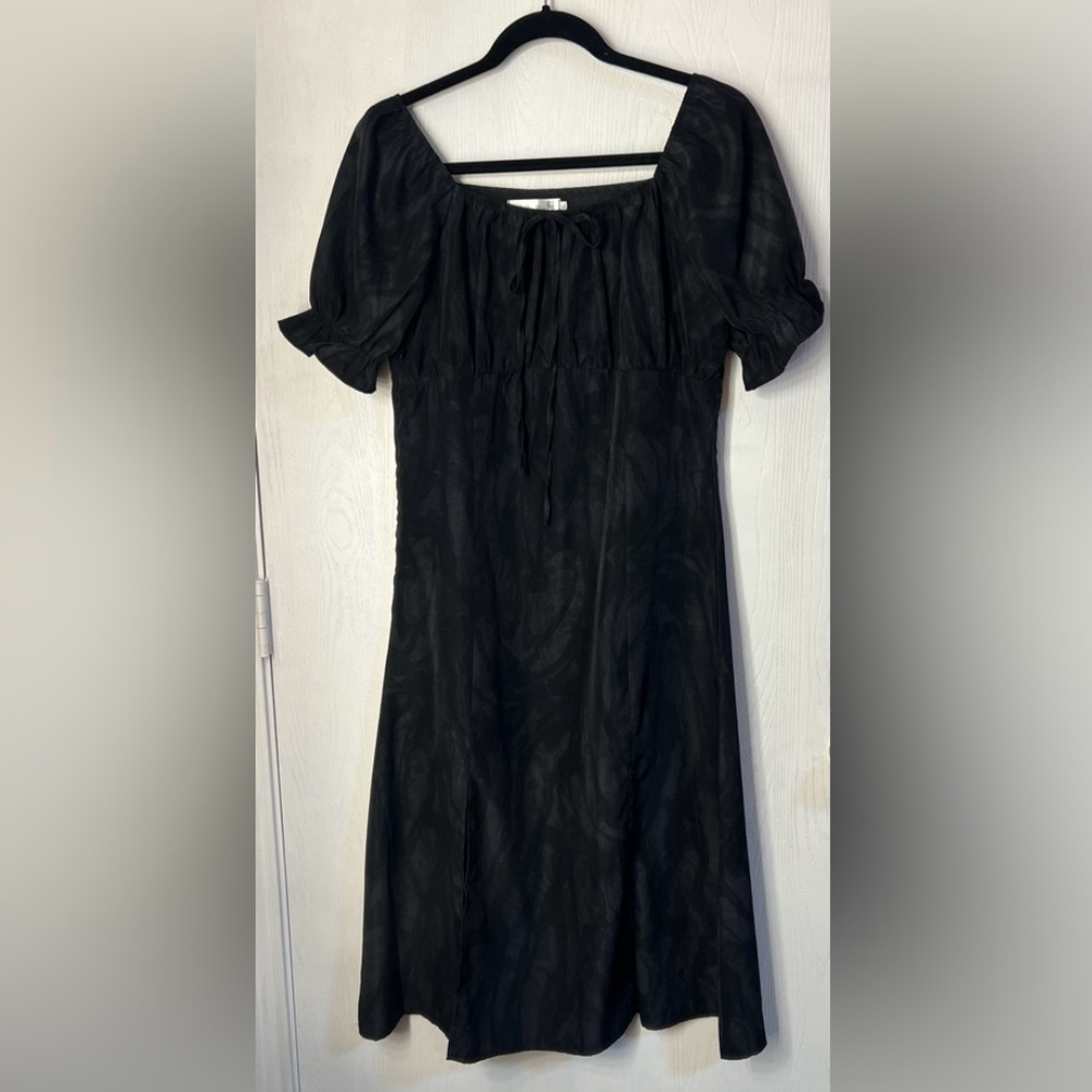 Women's Summer Puff Sleeve Floral Split Maxi Dress Flowy A